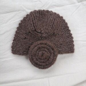 Peruvian Trading Company Hat OS Brown  Rib Knit  Ear Muff Cap Vintage